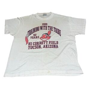 VTG 1988 Spring Training with the Tribe Cleveland Indians Shirt Size XL Wahoo